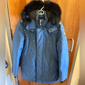 Moose Knuckles Men’s Stirling Parka Chambray Blue Size Small $1290